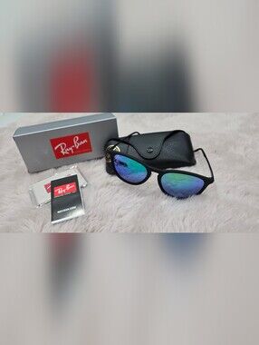 Ray-Ban Erika, Polarized, Matte Black Frame And Reflective Lenses NEW